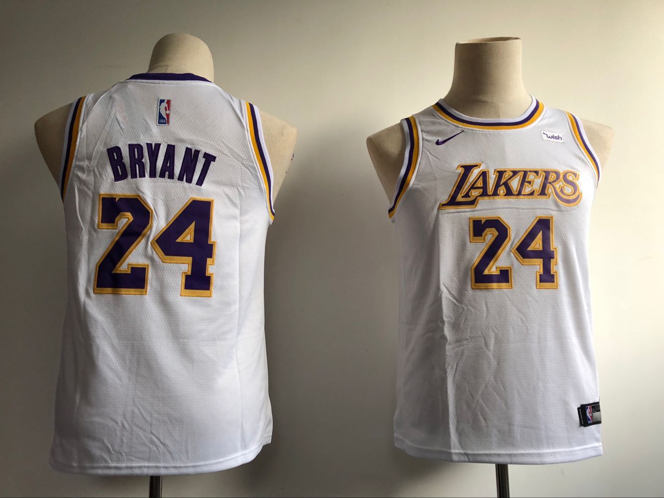 2020 Youth Los Angeles Lakers 24 Bryant white city edition game Nike NBA jersey